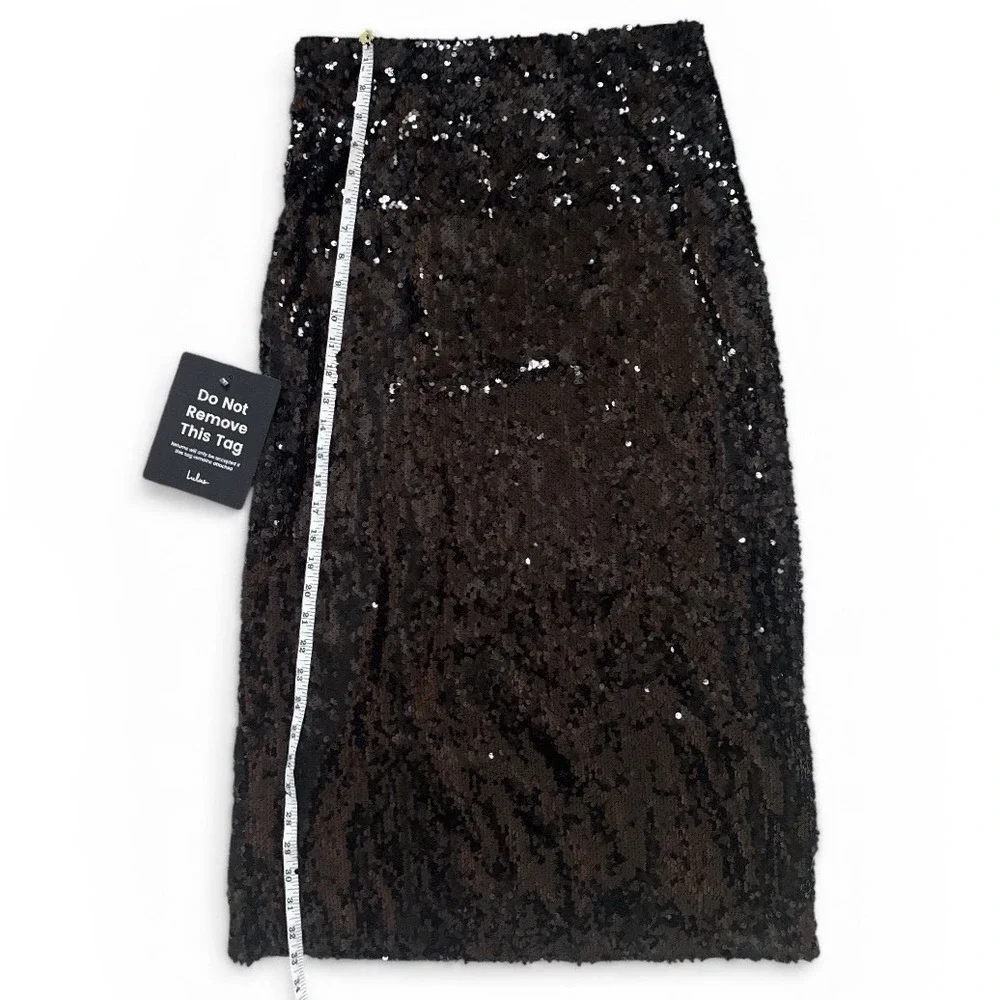 Lulus Black Sequin Skirt‎ Size Medium
